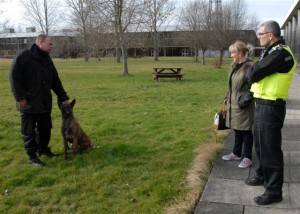 Suzanne Holmes and Sgt Hatton dog section